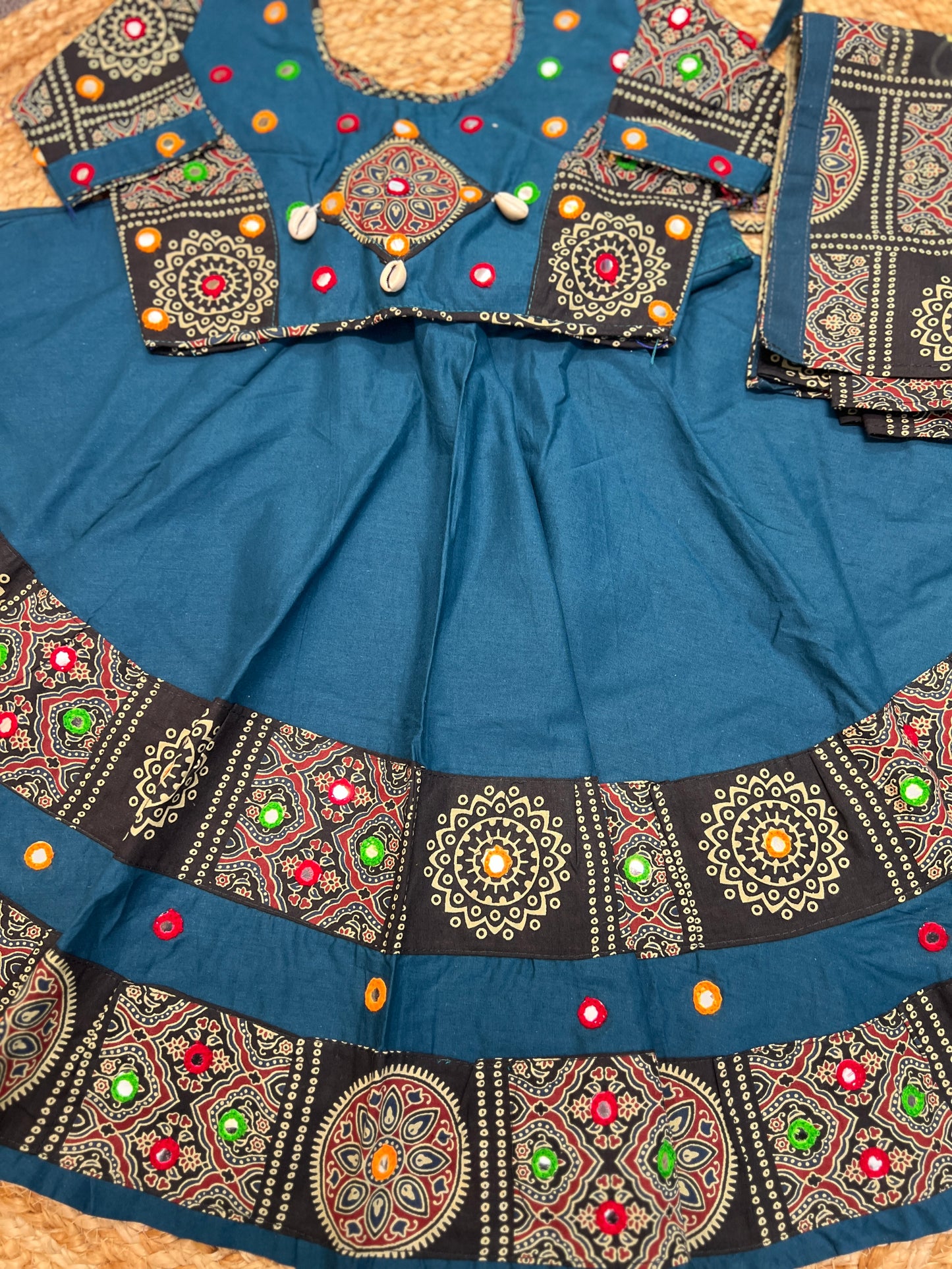 Navy blue navratri lehenga choli dupatta