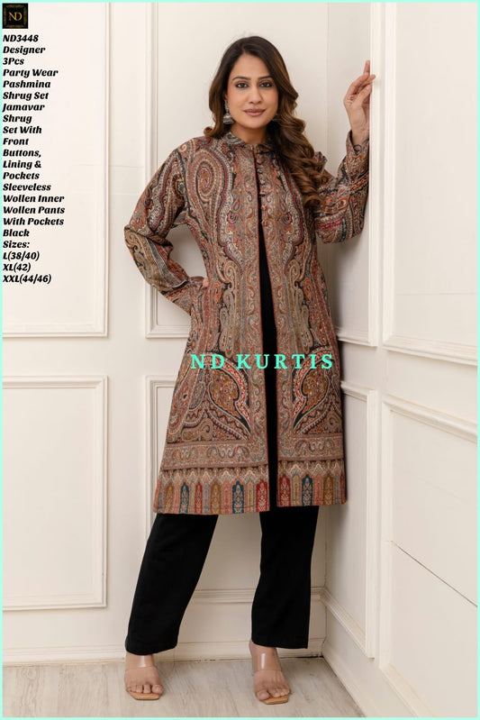 Winter pashmina jacket set