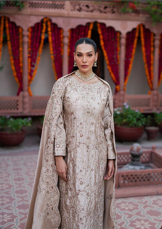 Beige gold heavy handwork suit