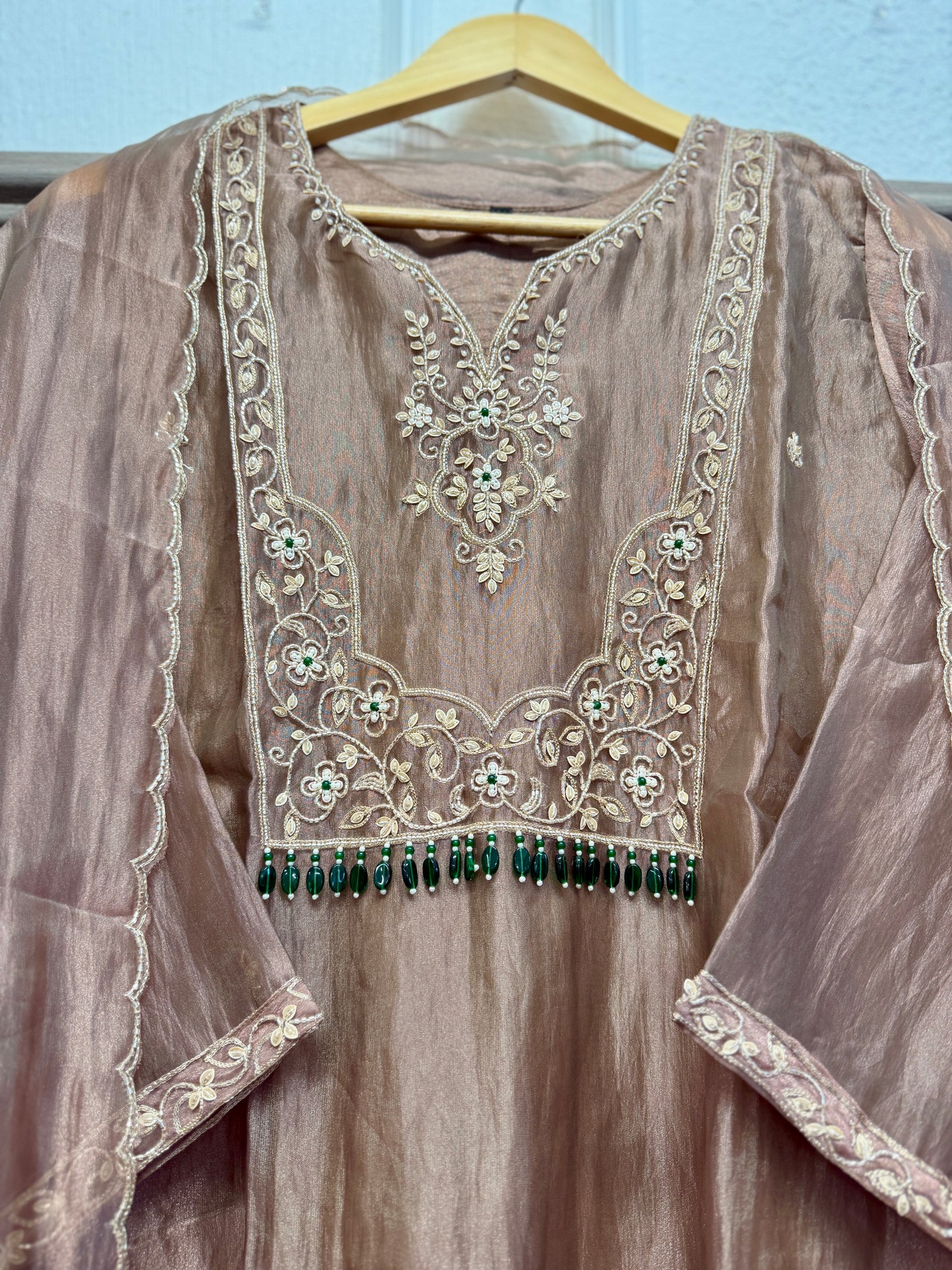 Bronze stunning handwork tissue Suit