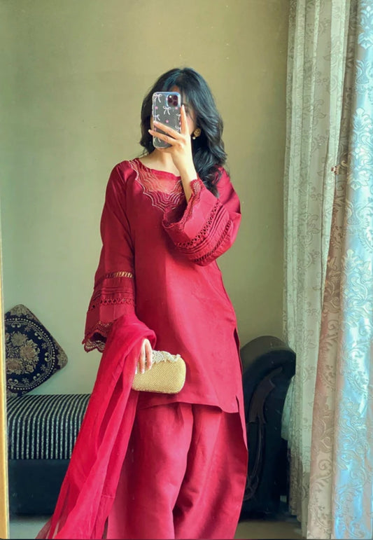 Maroon farshi salwar suit
