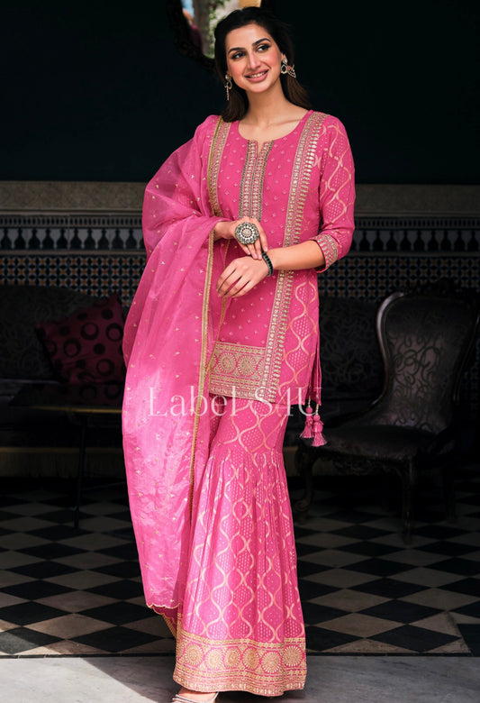 Pink sharara suit