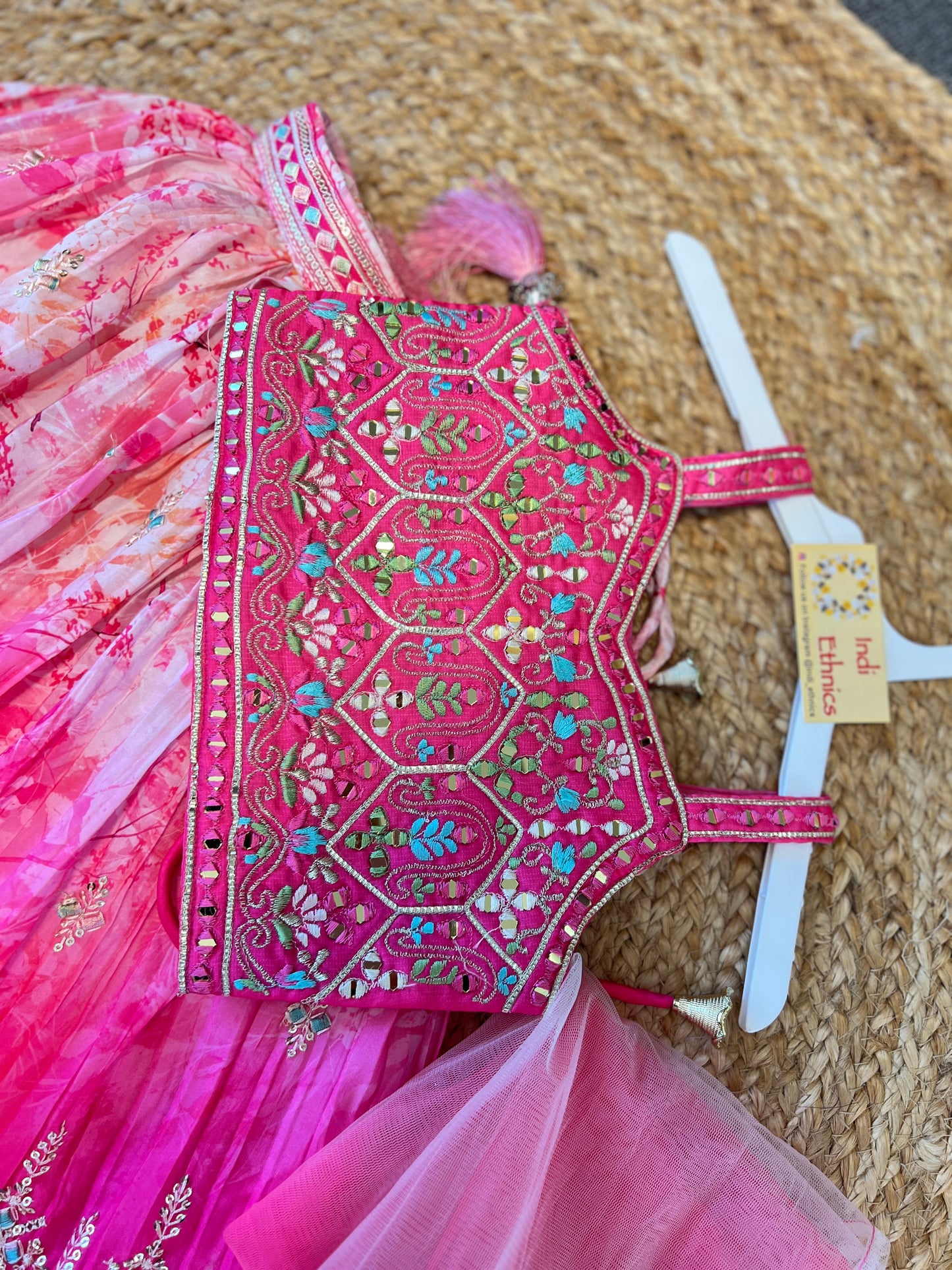 Girls Pink stunning lehenga choli dupatta