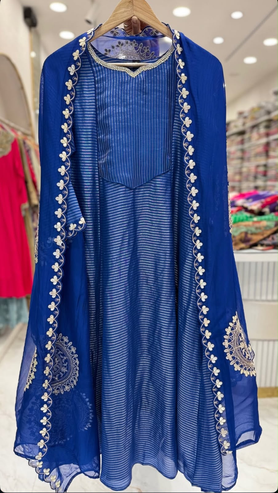 Blue tissue stunning a line suit