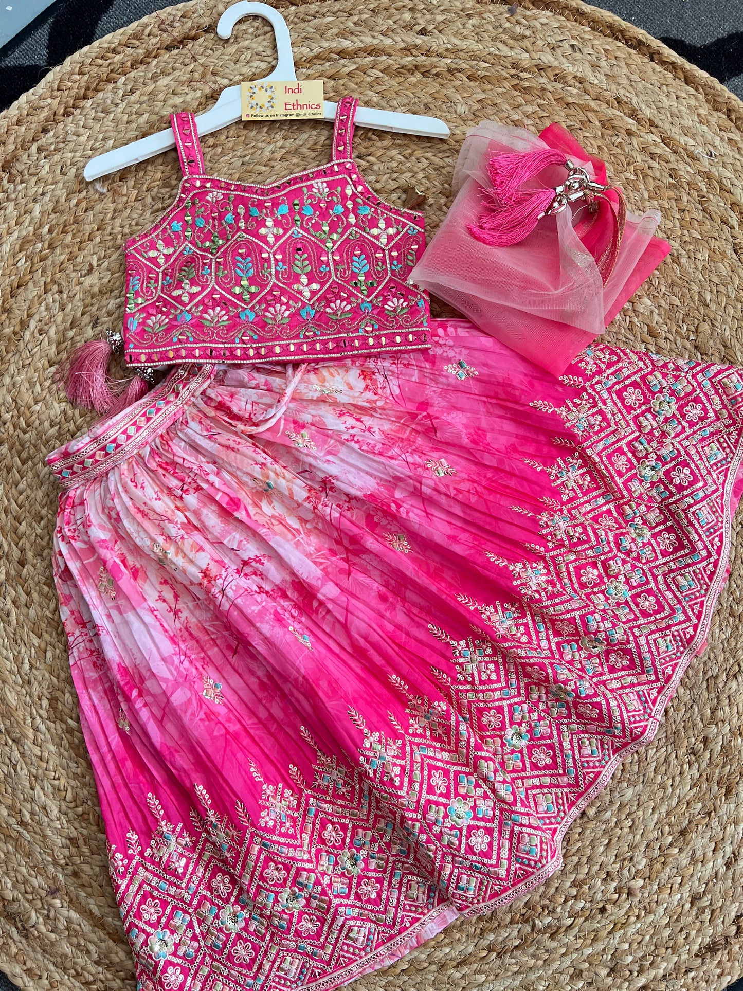 Girls Pink stunning lehenga choli dupatta