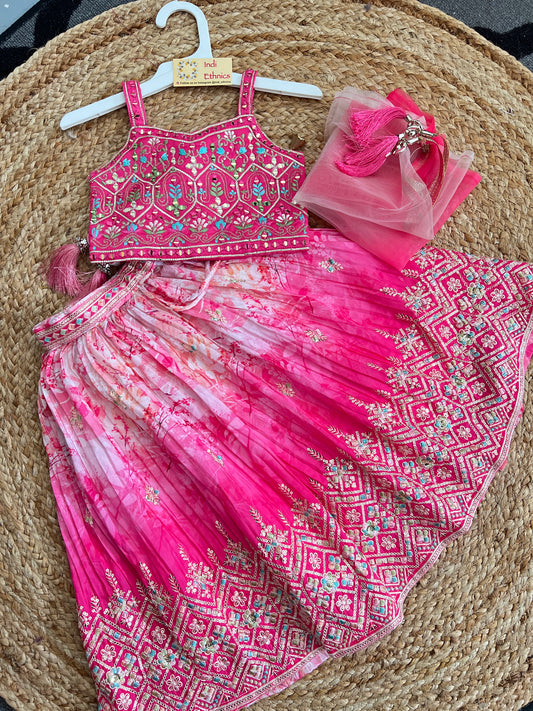 Girls Pink stunning lehenga choli dupatta