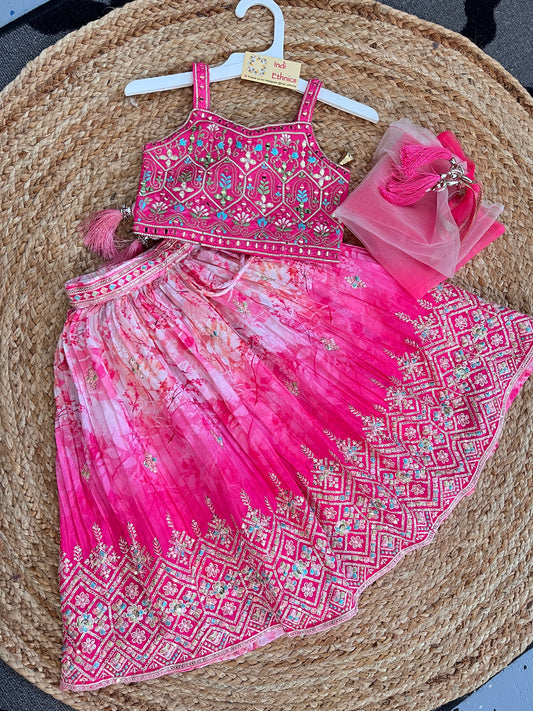 Girls Pink stunning lehenga choli dupatta
