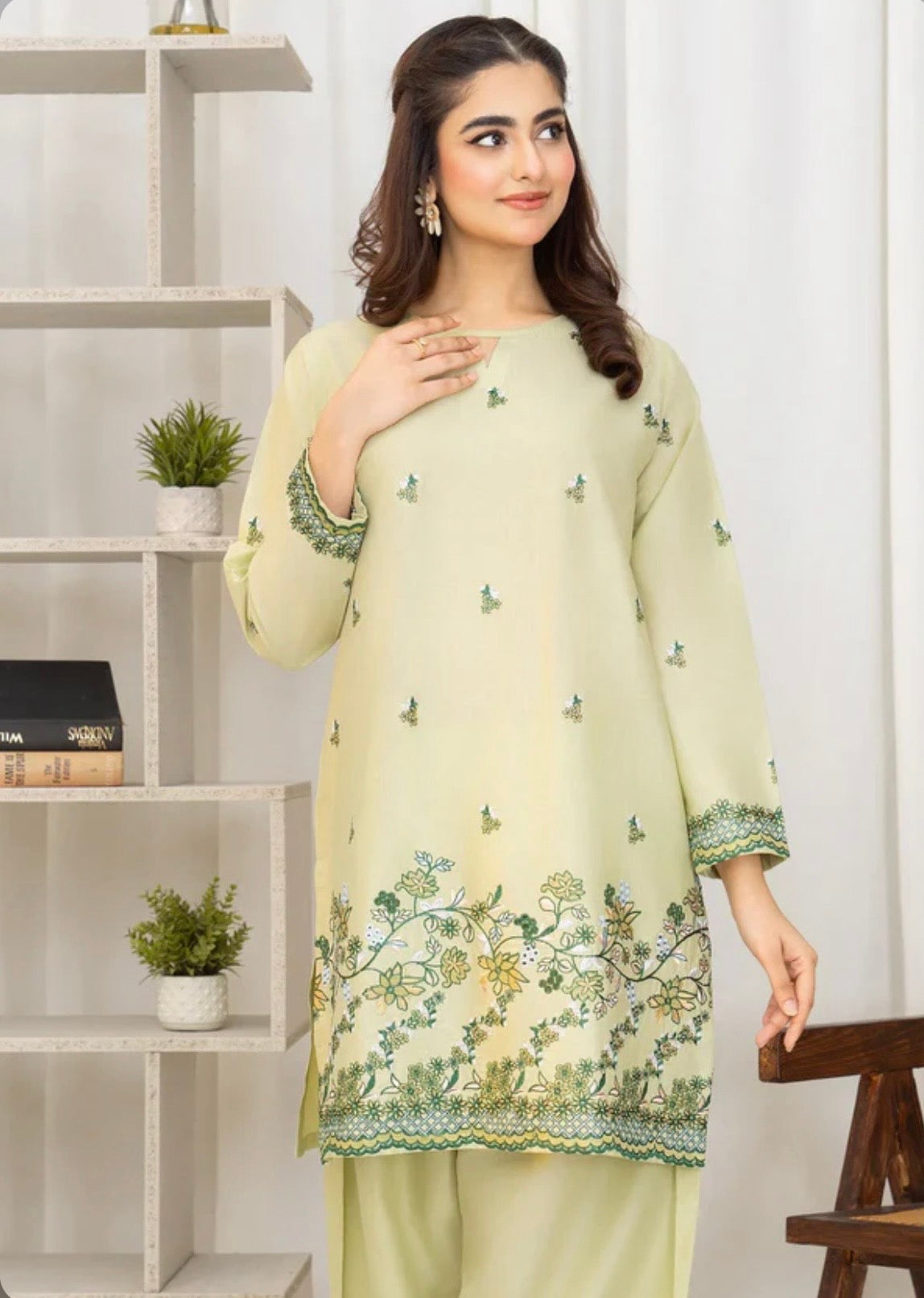 Pistachio farshi salwar suit with beautiful embroidery