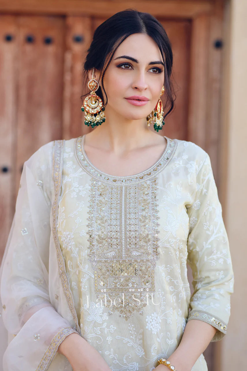 Off white stunning partywear sharara set