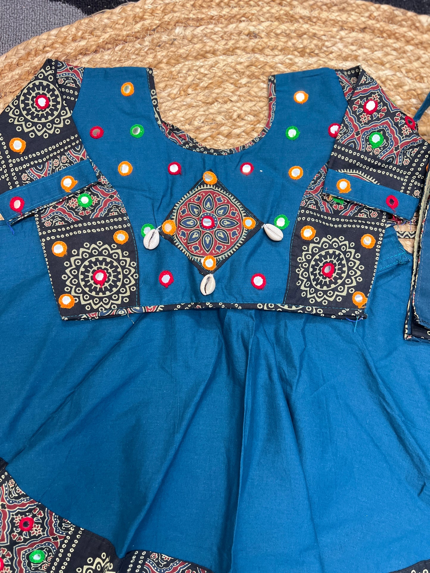 Navy blue navratri lehenga choli dupatta