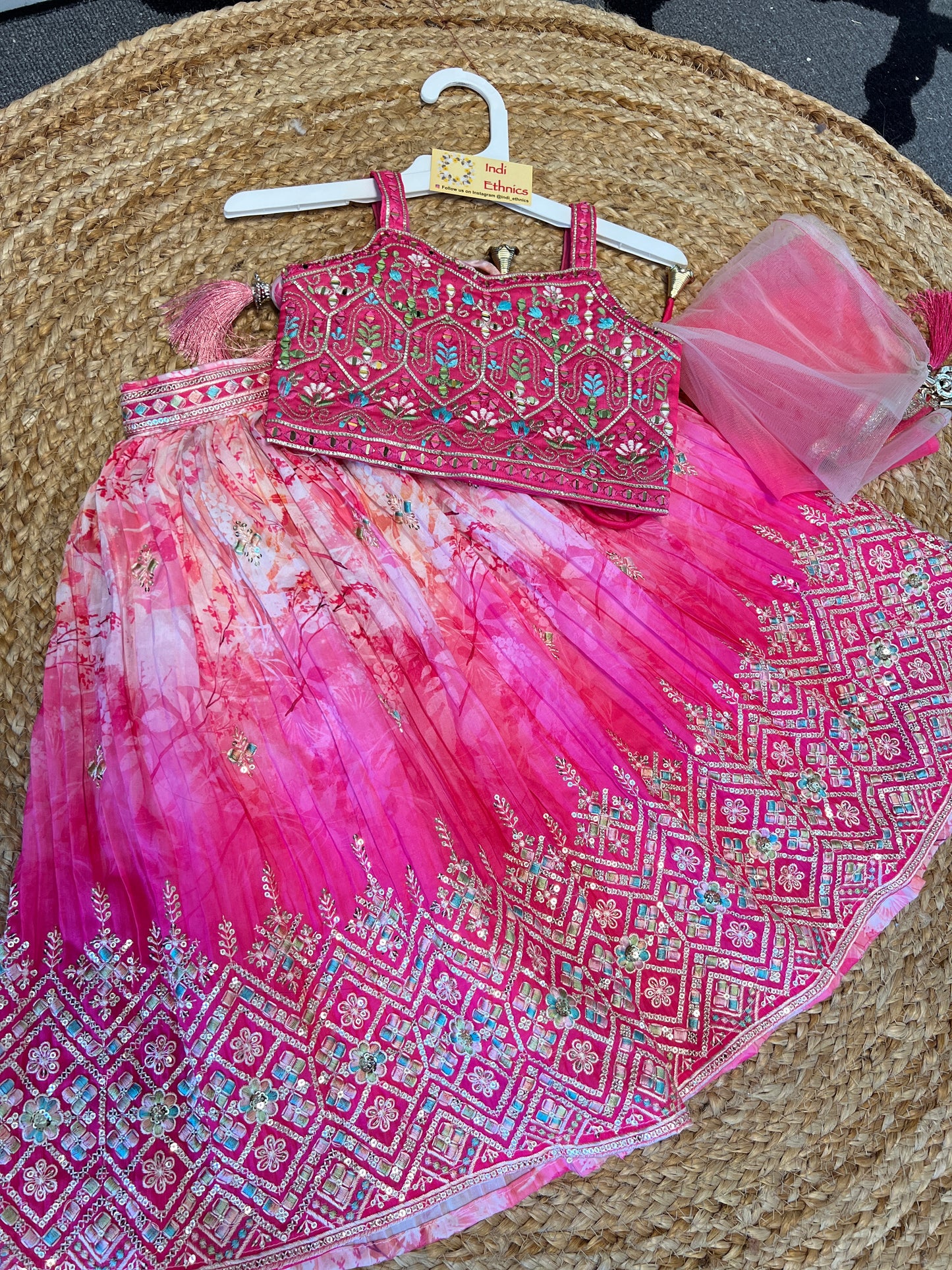Girls Pink stunning lehenga choli dupatta