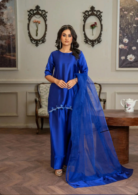 Blue viscose farshi salwar suit