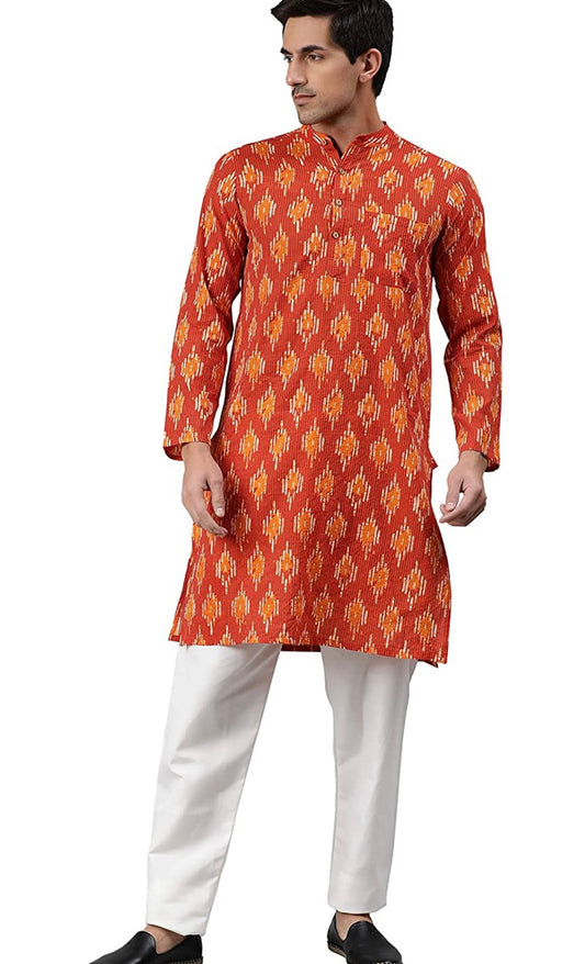 Men's Pure Cotton embroidered Kurta