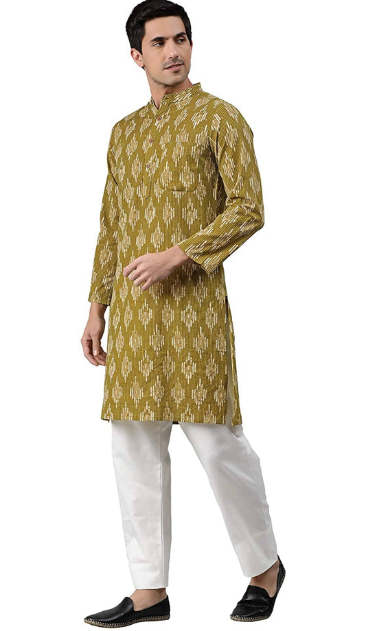 Men's Pure Cotton embroidered Kurta