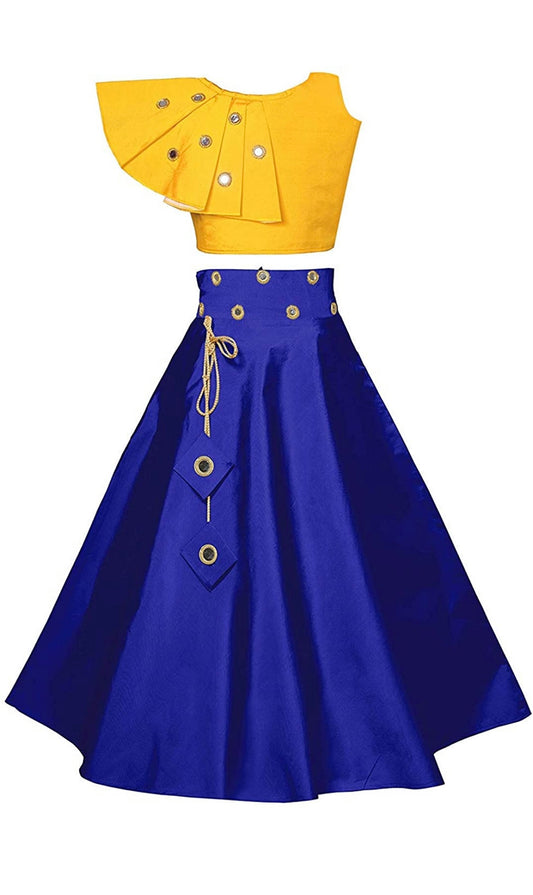 Foil Mirror work Lehenga choli for girls