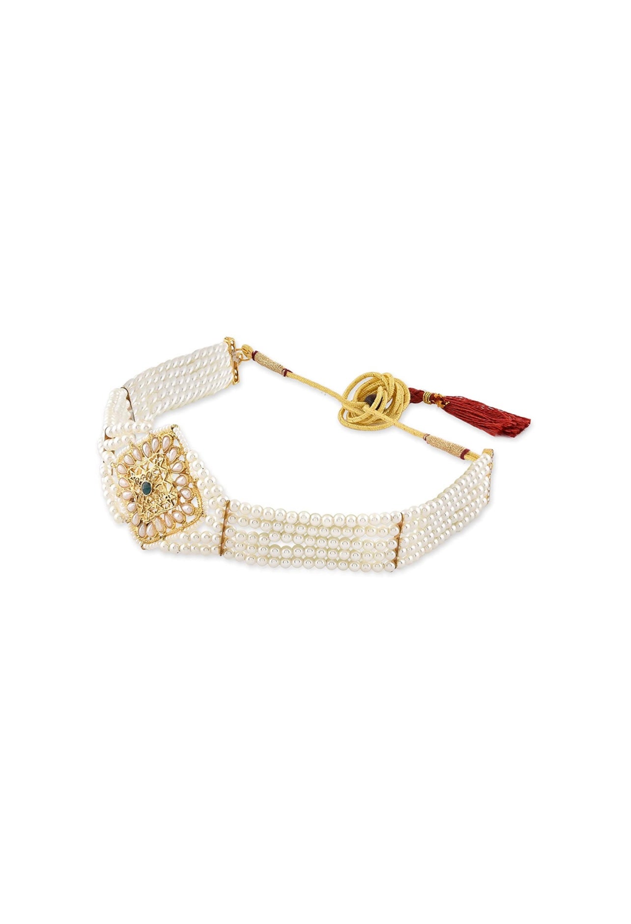 Stunning Gold Tone Pearl choker set premium quality