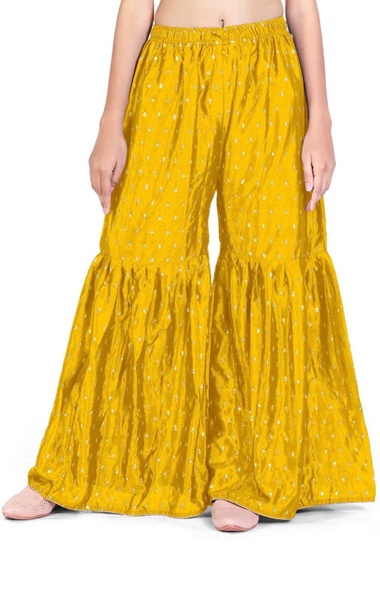 Yellow sequin work ready to wear Sharara Pants