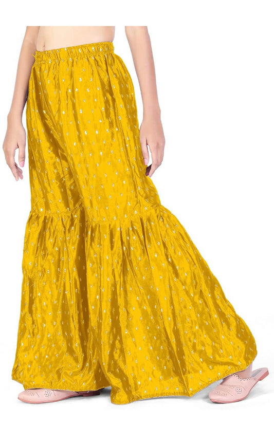 Yellow sequin work ready to wear Sharara Pants