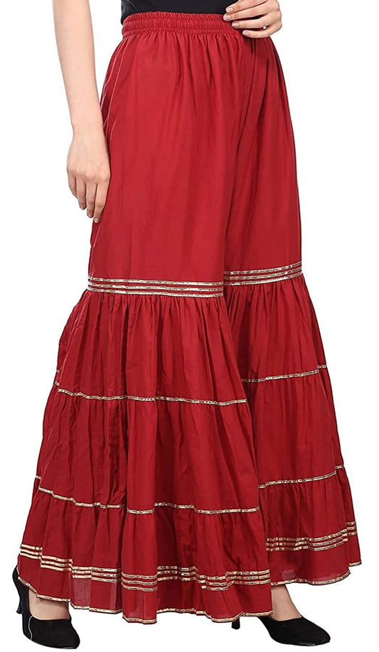 Premium Quality Red Garara/Palazzo to match with your festive and daily wear Kurtis.