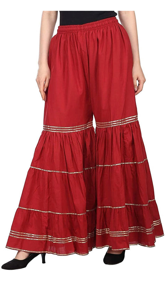 Premium Quality Red Garara/Palazzo to match with your festive and daily wear Kurtis.