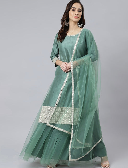 Paisley green Beautiful Sharara set