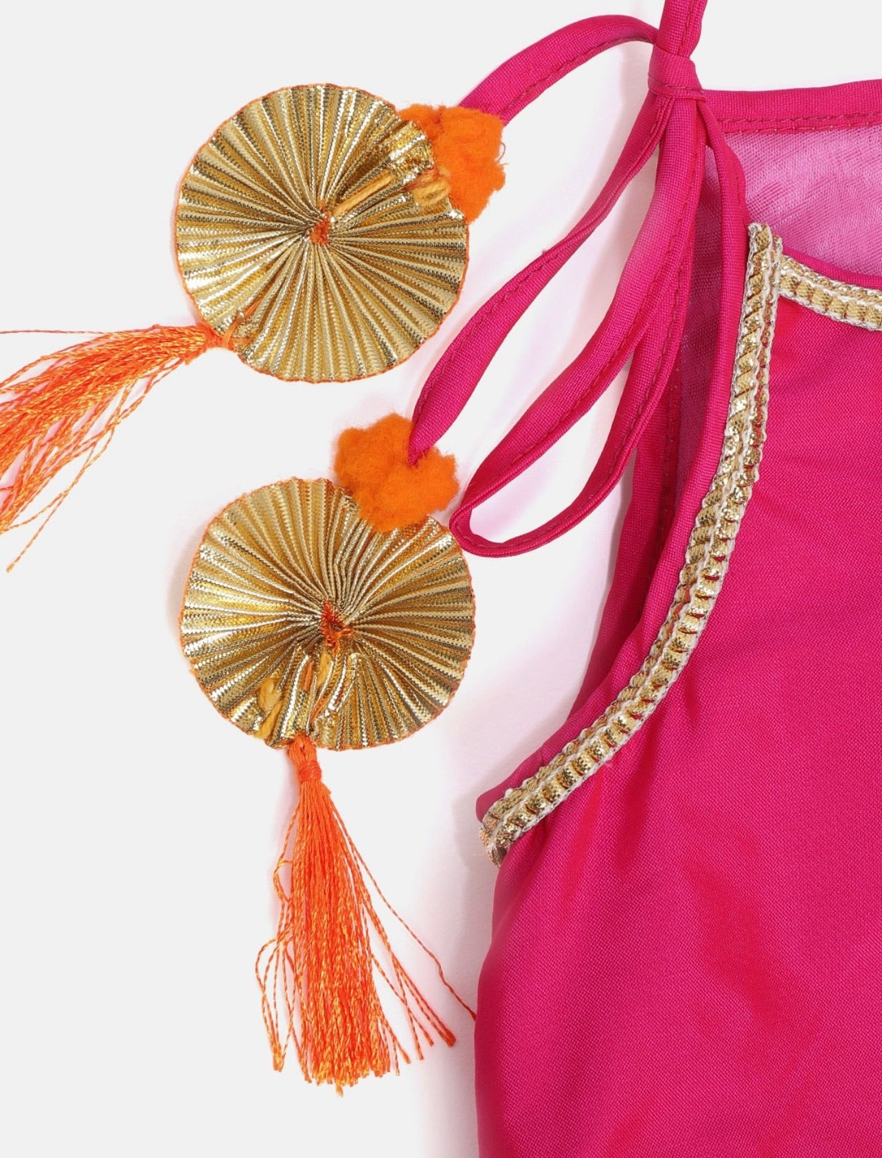 Girls pretty Pink and Orange Lehenga choli set