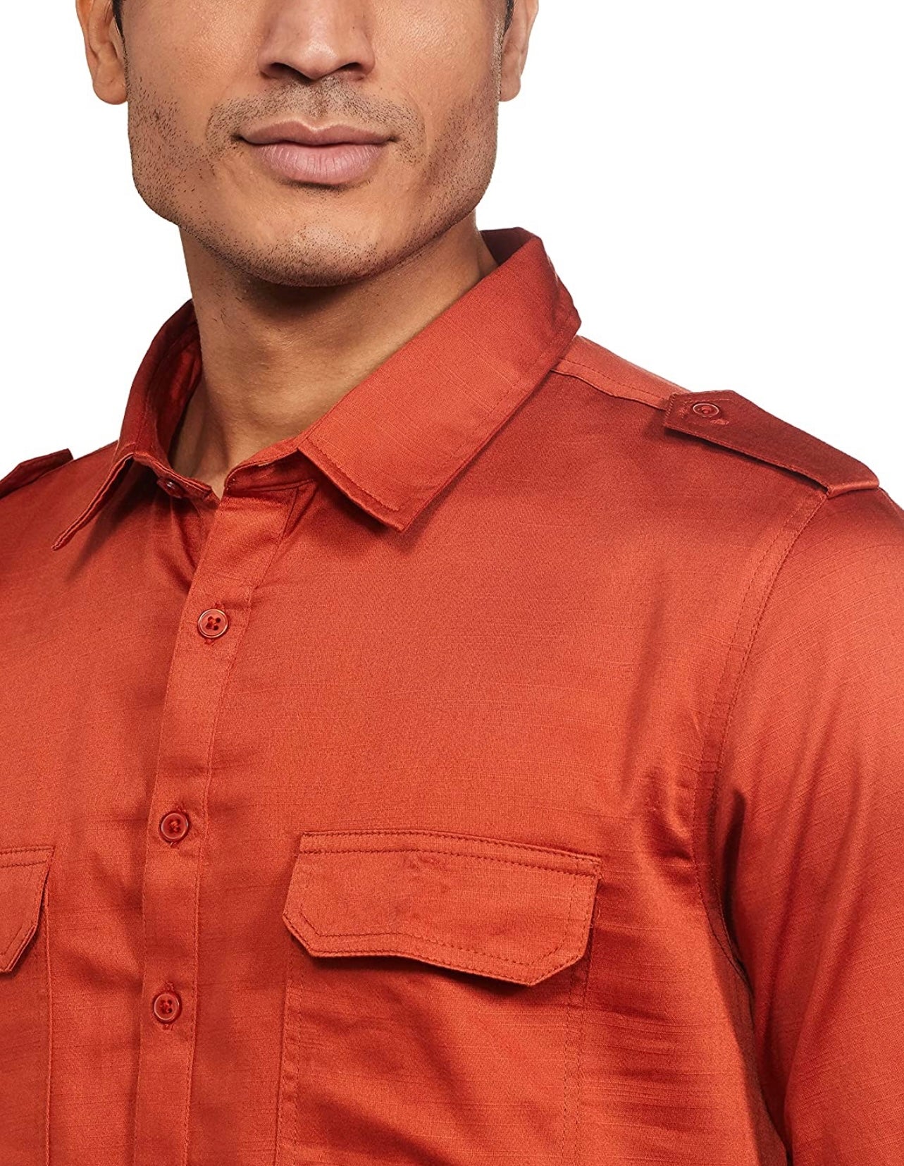 Men's burnt orange Pathani Kurta Pyjama set