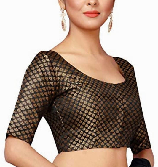 Meerha brocade ready to wear saree blouse