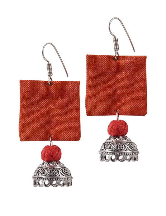 Unique handmade handloom fabric earrings