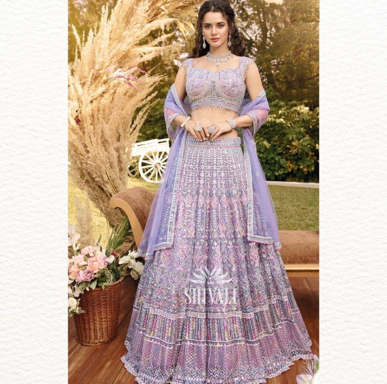 Lavender Heavy Hand work Lehenga Choli