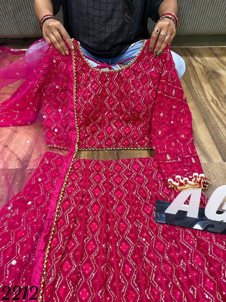 Pink Heavy Sequin work lehenga choli