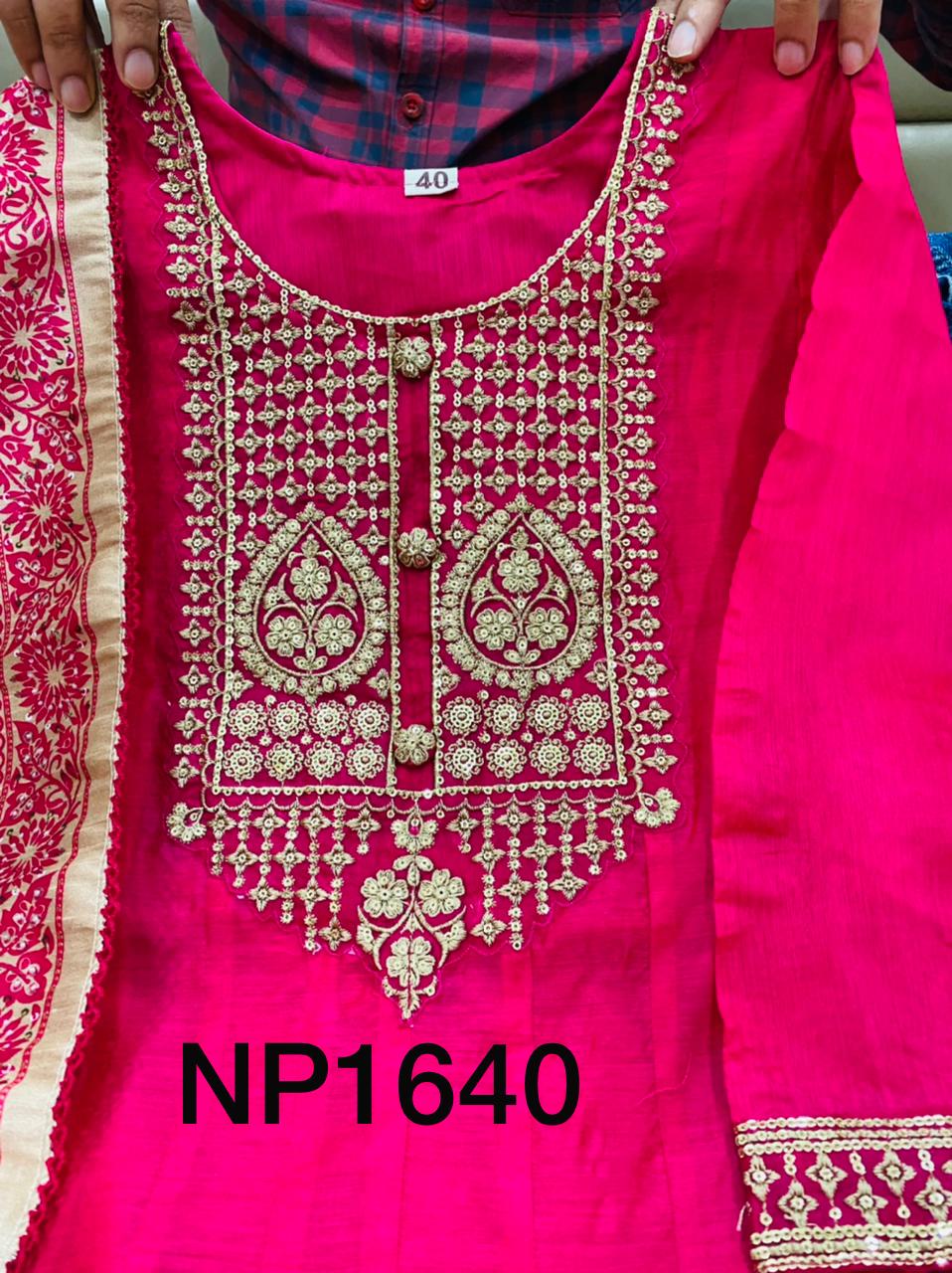 Fuchia Pink Heavy Embroidred Festive Anarkali Kurta Set